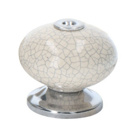 Lot 4 Boutons Ronds Pour Meuble Porcelaine Blanc Mod.e509 ø40mm. Rei