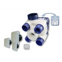 Soler Et Palau – Kit VMC simple flux 603116 – Hygrostat réglable 60-90% – 4 piquages sanitaires 80mm – Moteur 2 vitesses 230V – Débit max ajustable