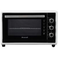 Brandt – Mini four grill 40L – Chaleur tournante, gril, 2100W – Minuterie, design compact blanc – Pour cuisson homogène et rapide