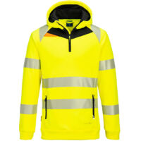 Dx4 Hi-vis 1/4 Zip Hoodie - Taille 4xl - Jaune/noir - Portwest