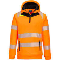Dx4 Hi-vis 1/4 Zip Hoodie - Taille Xl - Orange/noir - Portwest