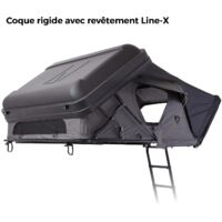 Tente de toit Mighty Oak 190 Gen.3 gris – Coque rigide ABS – Tissu extérieur polyester oxford 600D waterproof – Echelle télescopique 2.3m – Vickywood