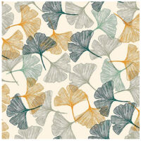 Nappe Noblessa Toile Cirée Ginkgo Pétrole 20mx140cm - Noblessa