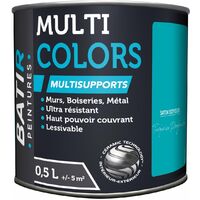 Batir Peintures – Peinture satinée turquoise 0.5L à base de soja – Finition satinée élégante – Séchage rapide – Faible teneur en COV