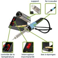 STATION DE SOUDAGE - 80 W / 230 V - TEMPÉRATURE RÉGLABLE & ÉLÉMENT