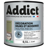 Peinture acrylique vert olive satinée – Séchage rapide – Finition satinée résistante aux chocs – Haute couvrance faible odeur – Addict