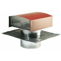 Aldes – Sortie de toiture VMC 160 mm en galva pour tuile rouge – Chapeau de toiture pour évacuation air vicié – Résistance galvanisée
