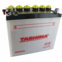 Batterie plomb TASHIMA 12V, 24A L: 184, l: 124, H:175mm, + à gauche pour tondeuse autoportée. (livrée avec acide séparé). - Batt