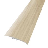 Dinac – Seuil multi-niveaux aluminium anodisé 41 x 930 mm – Différence de niveaux jusqu'à 17 mm – Finition plaxée PVC transparent – Livré avec clous-vis