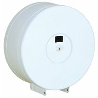 Finish – Distributeur géant papier hygiénique 400m – Acier poudré époxy blanc – Fixation murale – Diamètre rouleaux 270mm – Découpe facile