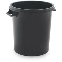 Poubelle couleur noire 100 litres sans couvercle sp berner