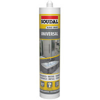 Soudal – Silicone universelle blanche 280ml – Étanchéité forte pour verre, céramique et aluminium – Séchage rapide et finition propre