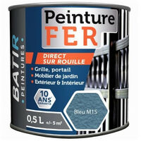 Peinture Batir Fer Martelé 2.5 Litre Bleu - Batir
