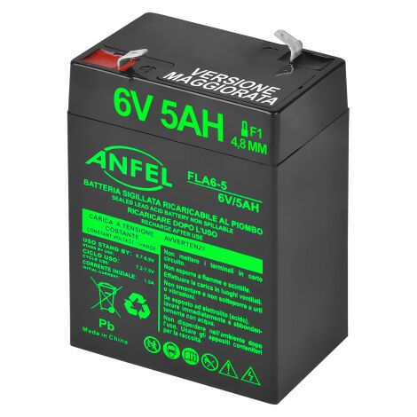 Batteria Ricaricabile al Piombo 6V 5Ah 4,5Ah 4Ah AGM ermetica Ricambio per lampada emergenza beghelli Allarme Sirena Giocattoli Peg Perego Moto quads Veicoli Giocattolo Prodotti Medici