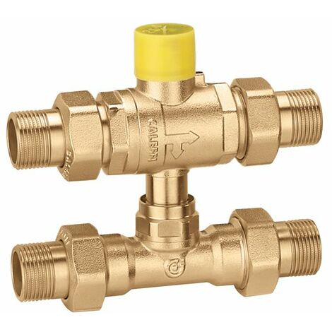 Vanne de zone à sphère trois voies avec té de by-pass Caleffi 648950  3/4" (1/2)