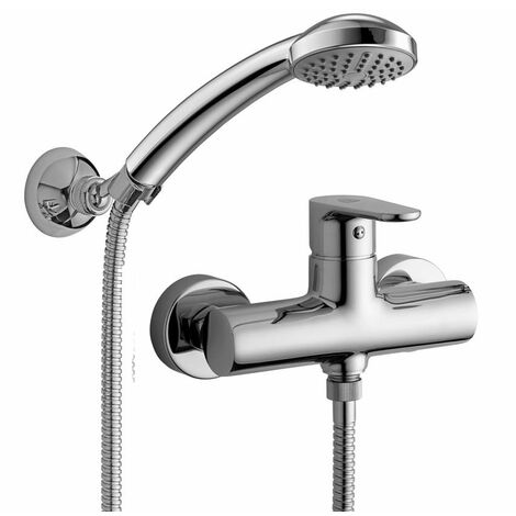 Paffoni Series Green mitigeur externe de douche avec douchette GR168DCR  Chromé - Laiton (1/2)