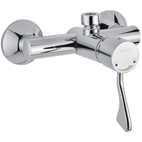 Mitigeur de douche thermostatique progressif en saillie avec levier clinique Idral 900.32 Chromé - Laiton (1/2)