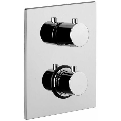 Paffoni – Mitigeur thermostatique de douche LIQ513CR – Finition chromée – Plaque 150x200 mm en laiton – Installation encastrée