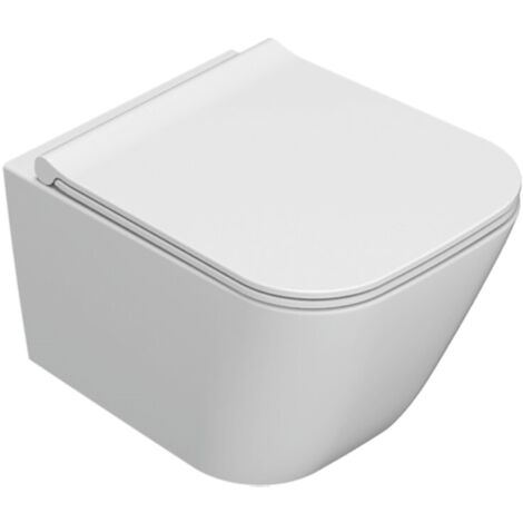 Ceramica Globo – Cuvette murale sans rebord STS07BI 45x37 cm – WC suspendu céramique blanc brillant – Traitement antibactérien BATAFORM® – Compatible avec abattant ST024BI