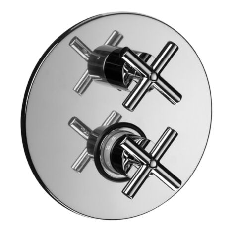 Paffoni Série Quattro mitigeur thermostatique de douche encastré QTV013CR Chromé - Laiton (1/2)