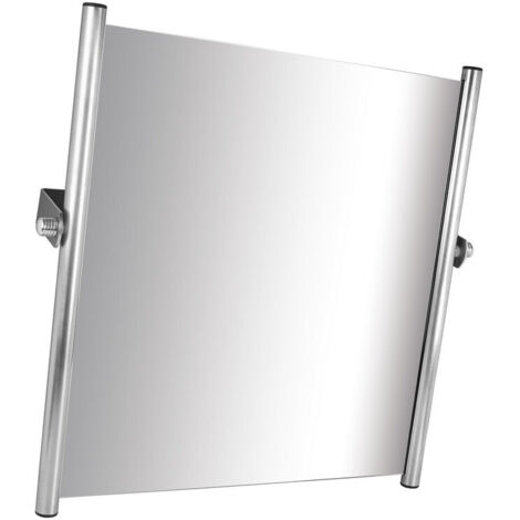 Miroir Inclinable Pour Salle De Bain Accessible - Dimensions 45x60 Cm - Verre De Sécurité, Structure Acier - Pour Personnes âgées Ou Handicapées