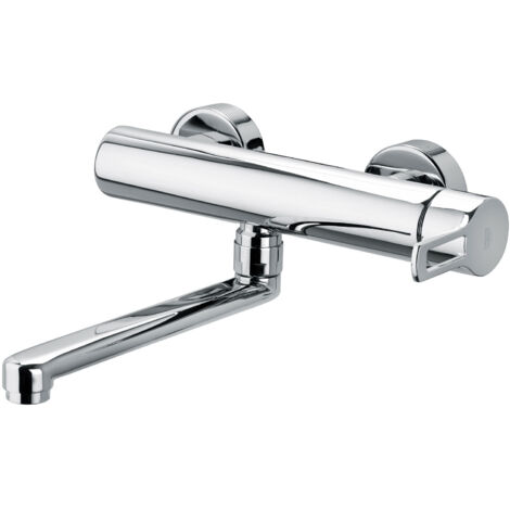 Paffoni – Mitigeur de cuisine mural RIN161CR – Bec orientable 180° – Finition chromée – Laiton de haute qualité – Installation simple avec kit inclus (1/4)