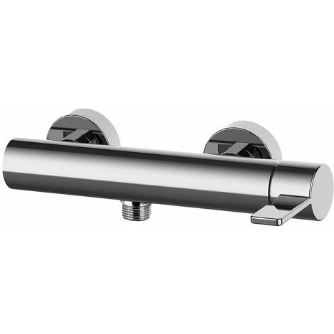 Mitigeur de douche externe look acier Paffoni Rock series RO168ST Laiton - Steel looking (1/2)