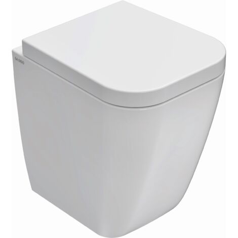WC à poser en céramique 45x36 cm Globo Stone SS002BI Blanc - Céramique - Standard