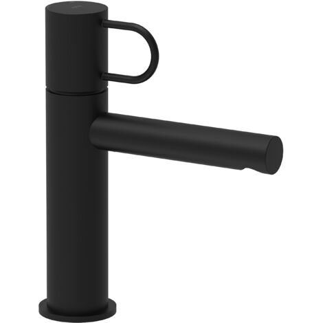 Mitigeur lavabo avec poignée anneau noir mat Paffoni Joker JK071NO Noir mat - Sans vidage (1/3)