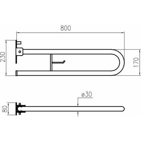 Barre d'appui basculante de la série EASY Idral 12005V-70  Blanc