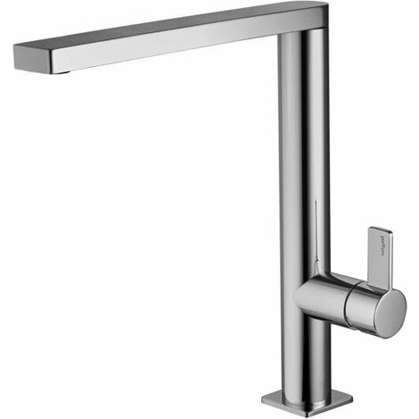 Mitigeur d'évier avec bec orientable Acier Looking Paffoni Rock series RO987ST Laiton - Steel looking (1/2)