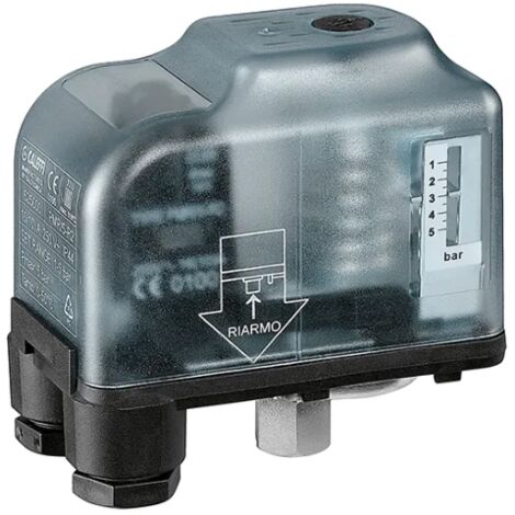 Caleffi – Pressostat de sécurité à réarmement manuel 625000 – Plage de réglage 2-4,5 bar – Tension 250V – Connexion femelle 1/4' – IP 44