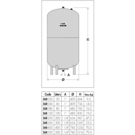 Vaso D'espansione Saldato Per Impianti Sanitari Caleffi 5557 - 11