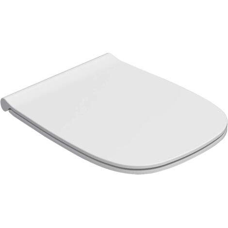 Abattant de toilette Globo Genesis GN022BI à fermeture souple et antibactérienne  Blanc - Duroplast
