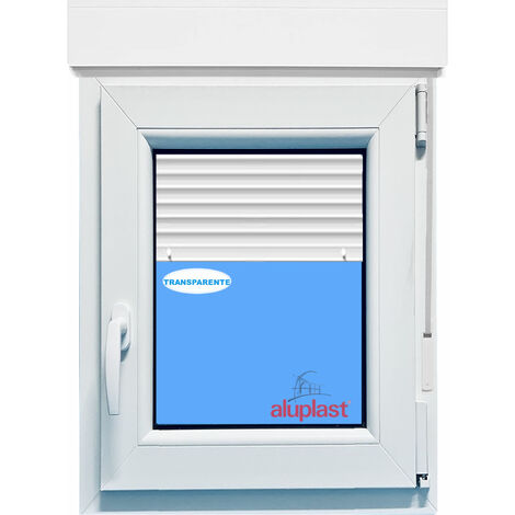 Ventana PVC 800x1155 Blanca Oscilobatiente Derecha con Persiana Vidrio Transparente