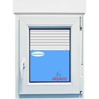 Ventana PVC 800x1155 Blanca Oscilobatiente Derecha con Persiana Vidrio Transparente