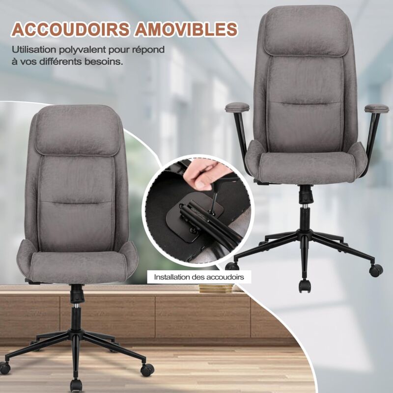 Chaise De Bureau Ergonomique UEV – Accoudoirs Réglables, Support Lombaire, Balancement, Hauteur Ajustable, Maille Respirante - 9