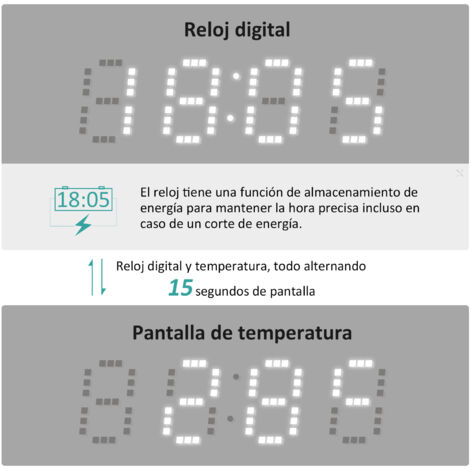 EMKE Espejo de baño LED con interruptor táctil, antivaho, reloj, temperatura, regulable, función de memoria, luz neutra, diámetro 70 cm, marco negro