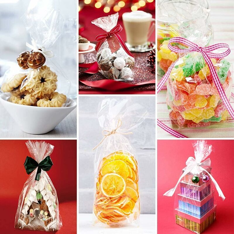 Rouleau Cellophane Transparent 50x60cm - 10 Feuilles + Ficelle Pour Emballage Cadeaux