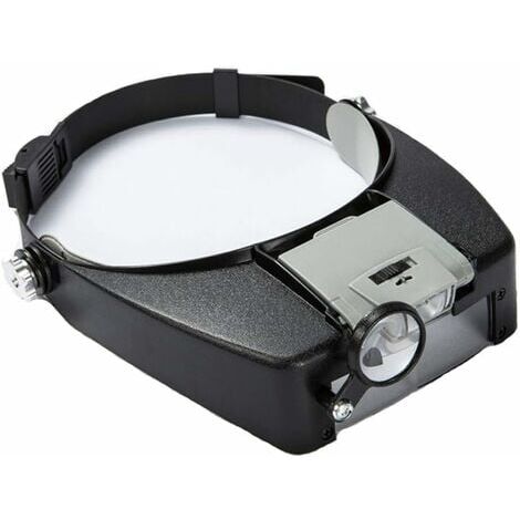 Lunettes Loupe Grossissante Helmet avec Eclairage LED 1.5X 10X Zoom Casque Loupe Frontale Serre Tete