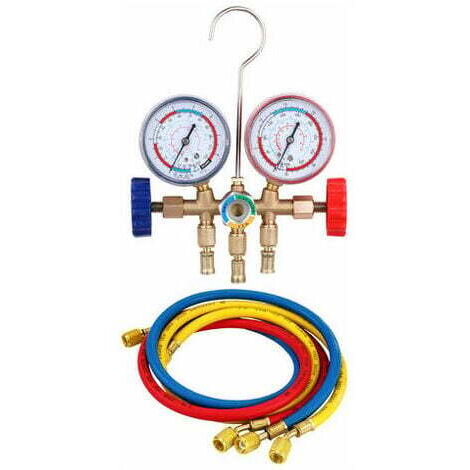 Manomètre Pour Climatisation - Compatible R12, R502, R22, R410, R134A, Plage 0-500 Psi, Connexion 1/4 Pouce