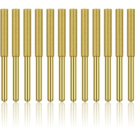 PATIKIL Lot De 6 Aiguiseurs Diamantés Pour Tronçonneuse De 5/32", Plaqué Titane, Pierre à Aiguiser, Polissage, Meulage, Outil De Meulage, Doré