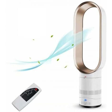 Ventilateur électrique sans pales Air frais 16 pouces ventilateur de tour de sécurité pour enfants refroidisseur d'air de bureau à domicile avec ventilateur télécommandé prise ue or