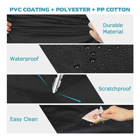 Bâche pour Voiture SUV Impermeable 480 x 175 x 150cm Noir Extérieur