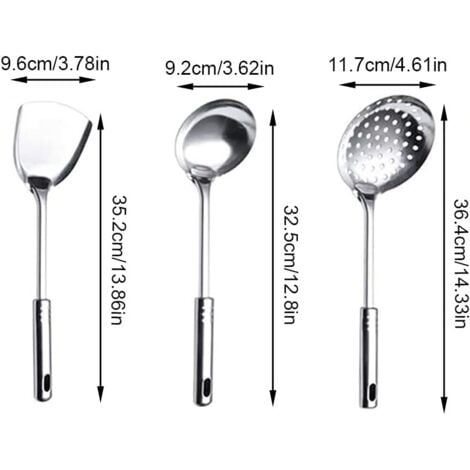 Cuisine Ensemble d'Ustensiles, 7 Pièces Ustensiles de Cuisine, Set d'Ustensiles Cuisine Acier Inoxydable, Lavable au Lave-Vaisselle, Facile à Nettoyer, pour Cuire Toutes Sortes d'Aliments