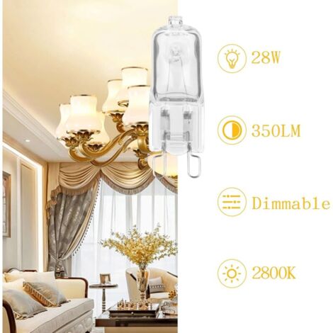 YMYNY 12 pièces G9 Lampes halogènes , ampoules G9 230V 28W 480lm, 2800K blanc chaud, ampoules à capsule dimmable, sans scintillement [Classe énergétique G]