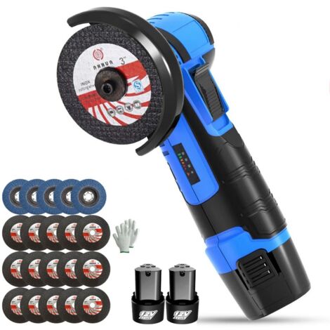 VISLONE Meuleuse D'angle Sans Fil 7000 Tr/min, Outil De Meulage électrique, Mini Meuleuse Avec 2