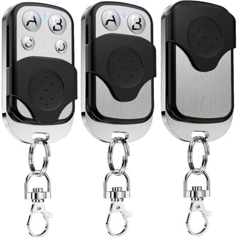 Telecommande Universelle Portail 433.92 MHz, Copie Télécommande Garage sans Fil à 4 Boutons,Telecommande Porte Clés3PCS