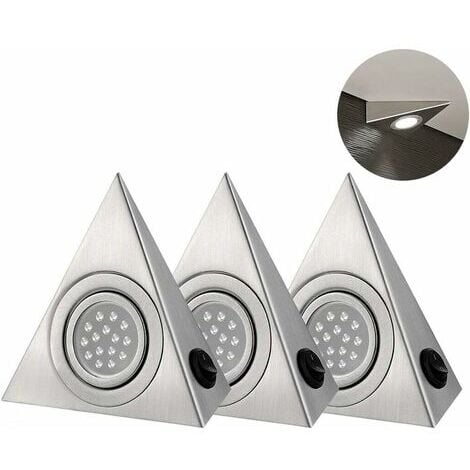 Ulisem Lot de 5 spots LED, triangulaires, pour éclairage d'armoire de cuisine, lumière blanche