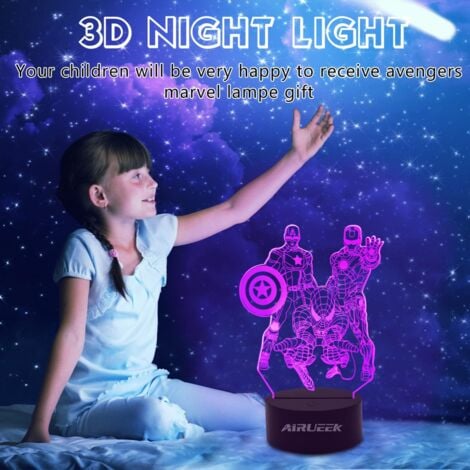 Lampe de nuit Spiderman  Veilleuse LED 3D pour enfants Cadeau de Noël Lampe de bureau Décoration de chambre